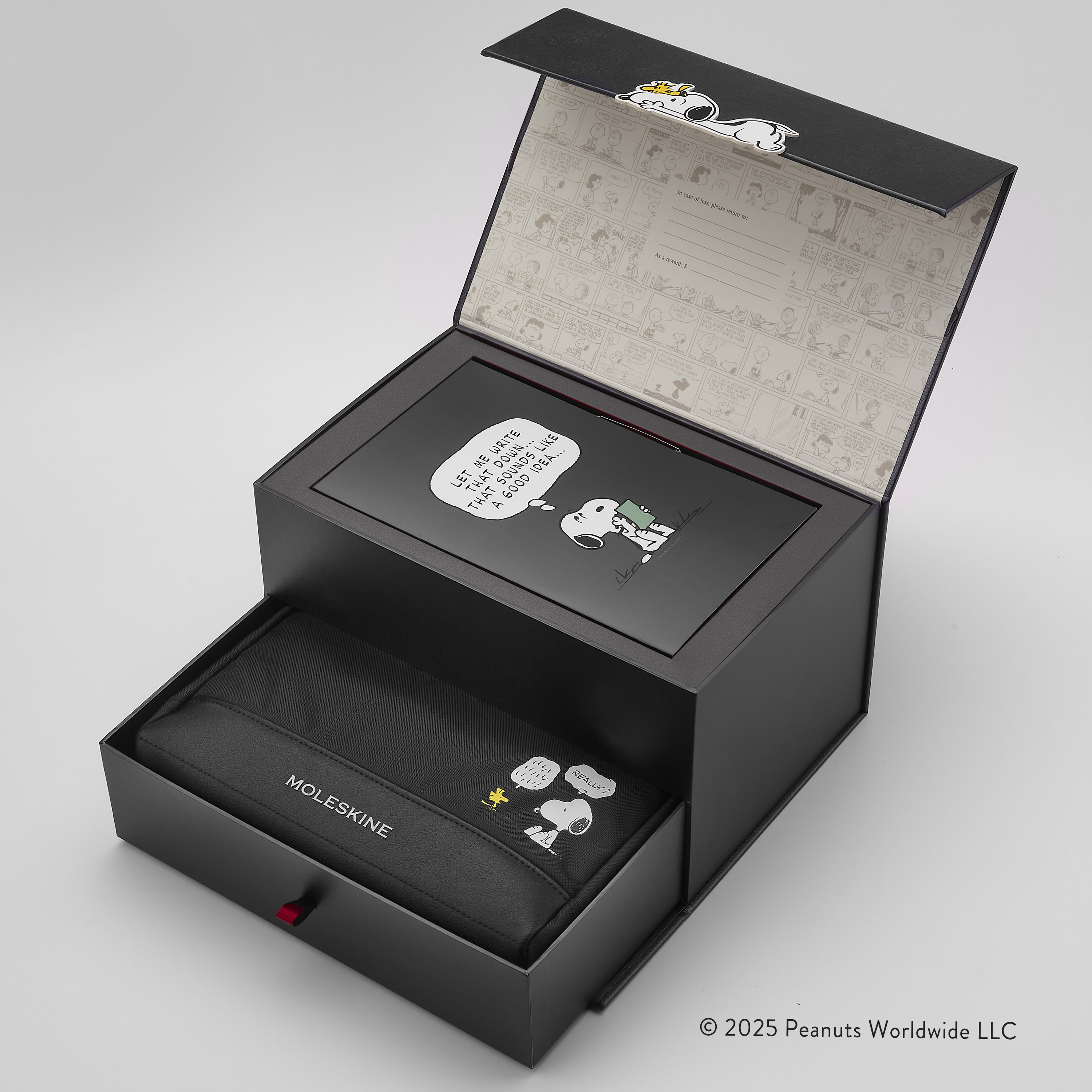 Caja de coleccionista Peanuts Cuaderno, 2 cahier, notas adhesivas, estuche y lápices